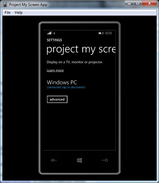Project My Screen in Windows Phone 8.1